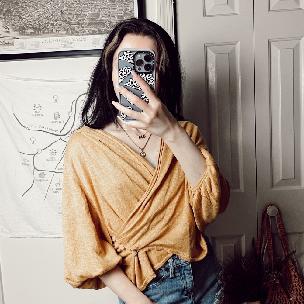 Moth Anthropologie Stretching Acres wrap top XS